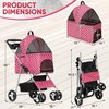 CAAP DRIVEN 3-in-1 Foldable Pet Stroller with Detachable Carrier, Storage