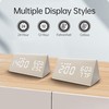 Digital Alarm Clock, with Wooden Electronic LED Time Display, 3