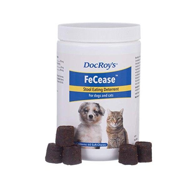 Revival Animal Health Doc Roy's FeCease - Stool Eating Deterrent for Dogs & Cats - 60ct Soft Chews