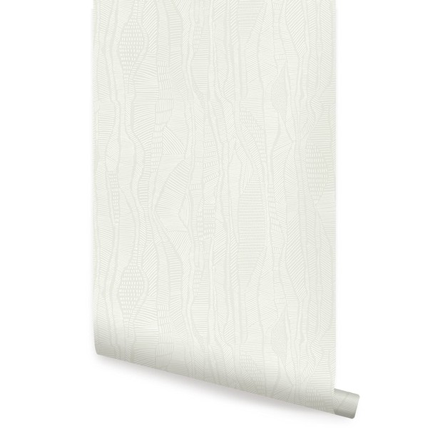 Field of Lines Peel and Stick Wallpaper (Sage, Single Sheet