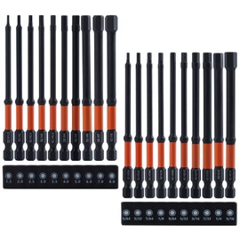 SPEEDWOX Hex Wrench Bit Hex Wrench Drill Bit Set, Hex Bit Set, Long, Total Length 3.9 inches (100 mm), Hex Shank S2 Steel Hex Bit Set, Impact Driver Bit, Magnetic Bit, Hexagonal Axis, Magnetic Hex Bit