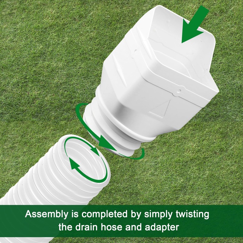 Binazon 1 Pack White-Rain Gutter Downspout Extensions, Gutter Extender for