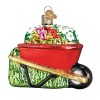 OLD WORLD CHRISTMAS WHEELBARROW BLOWN GLASS CHRISTMAS ORNAMENT 36236