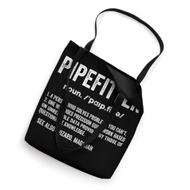 Pipefitter Definition Plumber Steamfitter Tradesman Piping Tote Bag