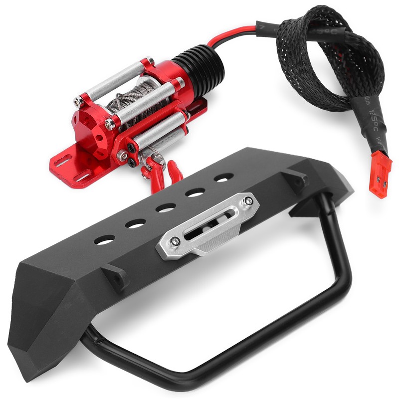 Front Bumper Manual Winch Upgrade Kit Accessory Fit for TRX4/SCX10