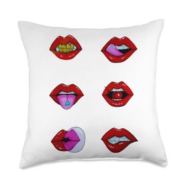 Lip Gloss Aesthetic Red Lips Summer Vibes Tinted Lip Love Throw Pillow