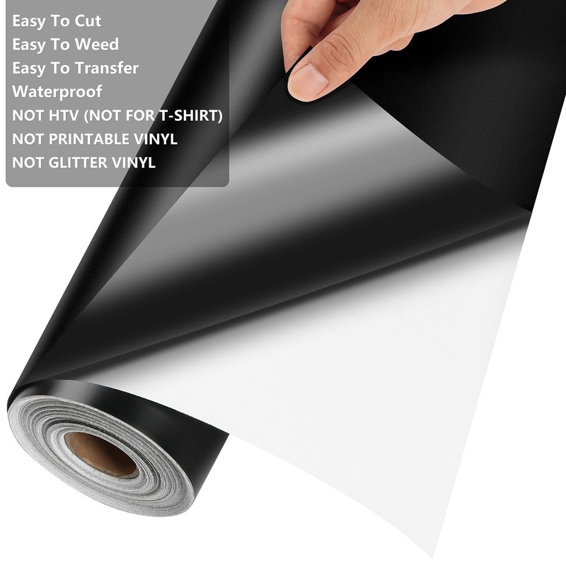 Matte Black Permanent Vinyl for Cricut, Lya Vinyl Matte Black