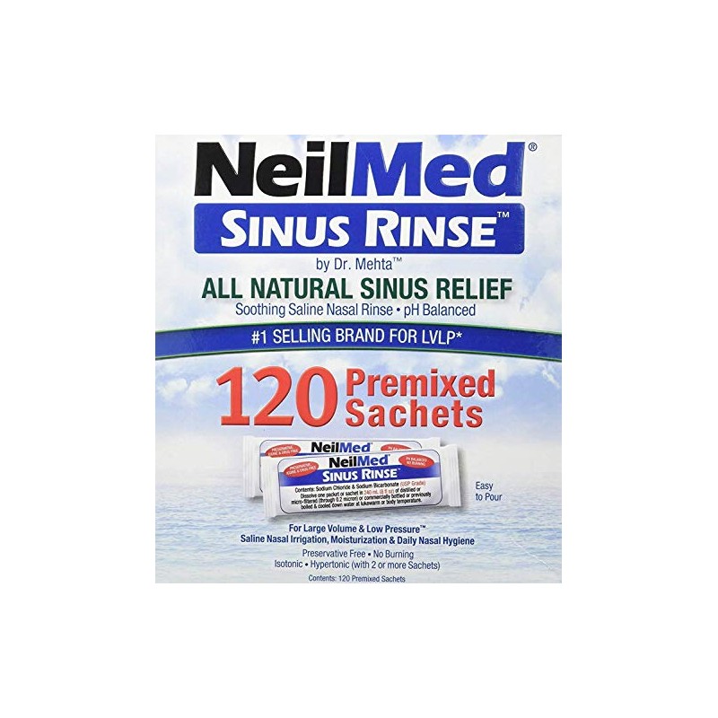 Neilmed Adult Nasal Irrigation Refill Mixture Sachets 120 Pack