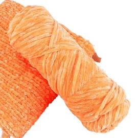 Yarn Velvet Knitting Yarn Soft Crochet Ball Craft Multi Colors, Ideal for Beginners, Kids Crafts (Orange)
