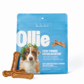 Ollie Dental Chews for Small Dogs, 12 Oz, Fresh Breath, Teeth Cleaning Treats, Sticks for Dog Oral Care, with Parsley and Cinnimon, for Pups 16-25 lbs