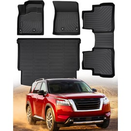 for Nissan Rogue Floor Mats 2025 2024 2023 2022 2021, Full Set TPE All Weather Cargo Liners Trunk Mat Carpet Rubber for Nissan Rogue Car Interior Accessories 2021-2025 NOT for Rogue Select/Sport