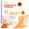 10 Pack Honey Wound Dressing,4'' x 4''Manuka Honey Gauze Dressing,Non-Stick