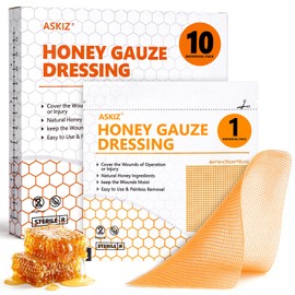 10 Pack Honey Wound Dressing,4'' x 4''Manuka Honey Gauze Dressing,Non-Stick