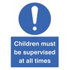 Caledonia Signs 15465E "Children Must be Supervised at All Times" Sign, Rigid Plastic, 200 mm x 150 mm