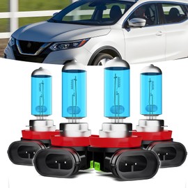 TTDBDAN Halogen Headlights Fit for Nissan Rogue 2014 2015 2016 2017 2018 2019 2020 Headlight Bulbs,H11/H8/H9 High Beam + H11/H8/H9 Low Beam Bright Front Lights,Plug And Play,Pack of 4
