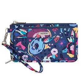 Travelon RFID Blocking Phone Clutch Wallet, Mod Floral, 8.25 x 4.5 x 1