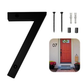 JAONLD House Number Sign Black Acrylic House Number with Screws, Weatherproof, Modern Floating Look, Suitable for Making House Numbers, Letterbox Numbers (7)