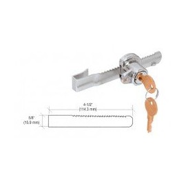 CRL C.R. Laurence 963L Chrome Tamper Proof Sliding Glass Door Lock with Standard Ratchet Bar