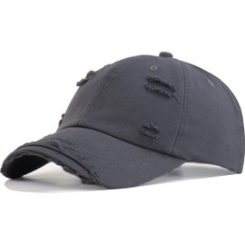 TSSGBL 100% Cotton Soft Distressed Baseabll Cap Vintage Dad Hat Adjustable Plain Low Profile Headwear Ball Caps for Women Men Charcoal Grey