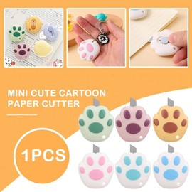 Mini Retractable Utility Knife Box Cutter Letter Opener Pocket Knives Colorful Mini Slides Open for Letter Small Box Opening Paper Cutting DIY Crafts Tools (Blue)