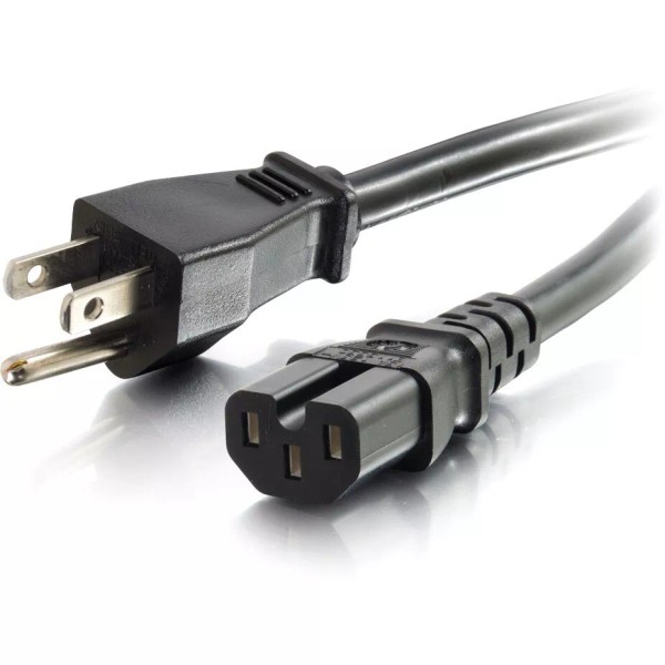 Dell Notched Power Cable NEMA 5-15 Male connector to C15