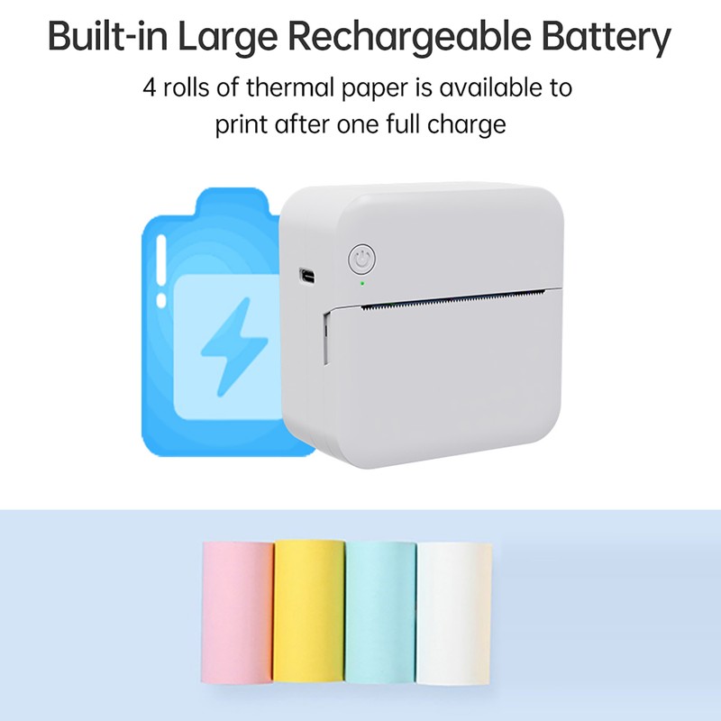 Mini Pocket Thermal Printer Multifunction Portable Sticker Maker 203DPI Instant