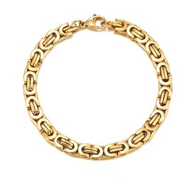 The Jewellery Stockroom Gold Plated Byzantine 8 Inch Bracelet Chain