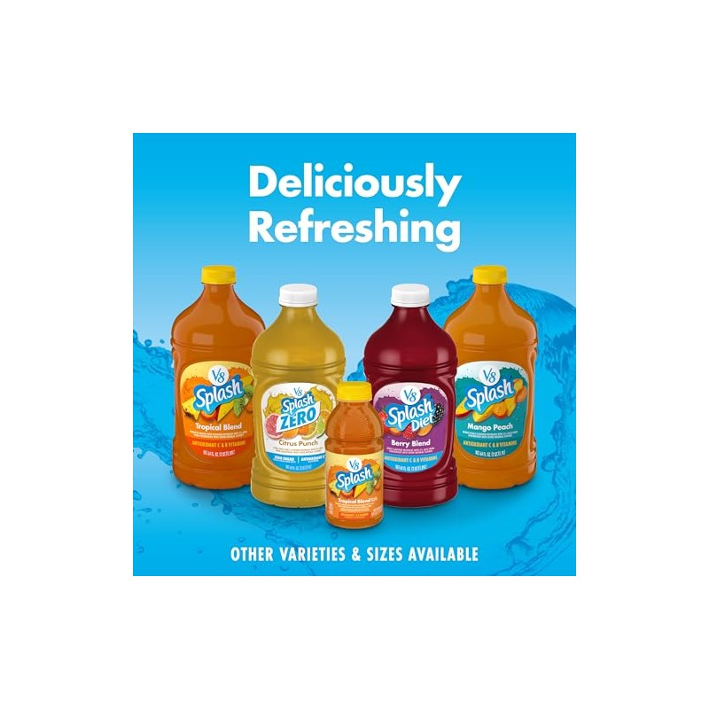 V8 Splash Zero Sugar Tropical Blend Flavored Beverage, 64 fl
