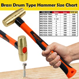 WEDO Brass Hammer 6lb,Sledge Hammer,Solid Brass Mallet Hammer,Fiberglass Hammer Handle,Length 700mm,Die-Forged, Corrosion Resistant, DIN Standard