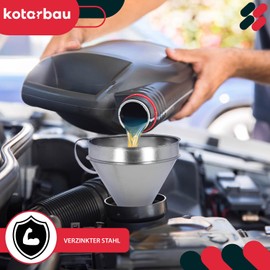 KOTARBAU® Petrol Funnel Car Metal Funnel Straight with Handle Filling Funnel Petrol Funnel Large Funnel with Sieve Petrol Funnel Oil Funnel Car 170 mm