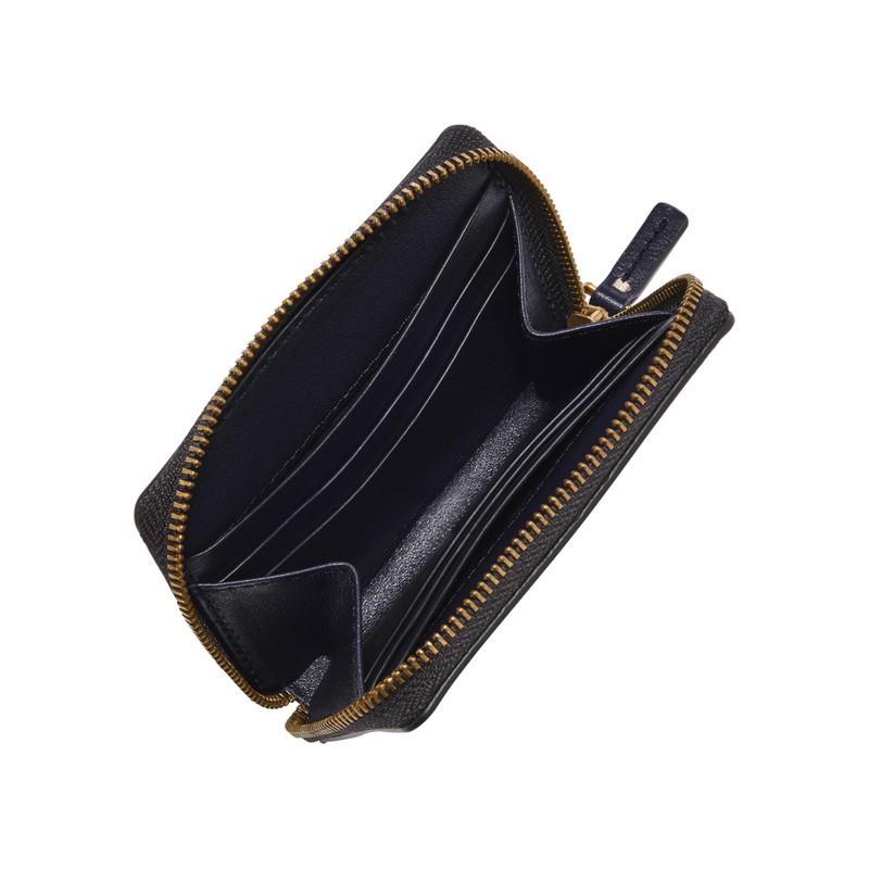 Fossil Mens Westover Leather Zip Wallet, blue, Casual