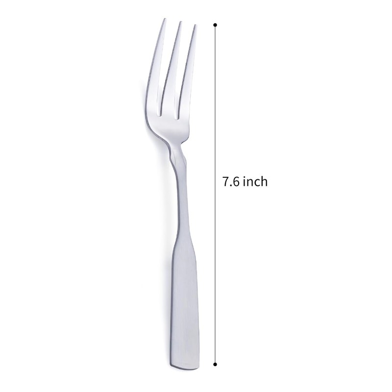 FULLYWARE 3-Tine Fork, Stainless Steel 7.6” Dinner Silverware Fork, Metal