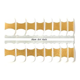 Glam Girl Nails Gold Foil French Manicure Nail Polish Strips / Nail Wraps / Nail Stickers