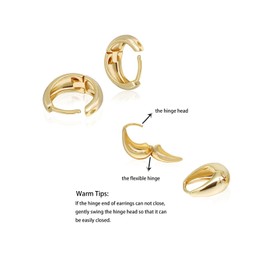 Krstudent Small Hoop Earrings for Women 18K Gold Plated Hoop Huggie Earrings for Women (D - 2 pairs (oval)