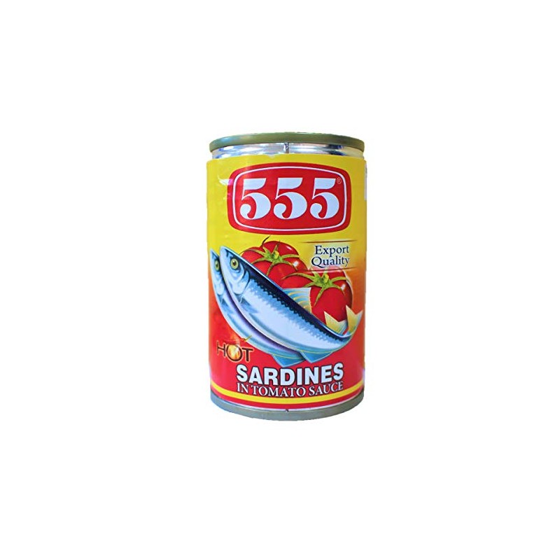 555 Sardines in Tomato Sauce with Chili (Hot) 5.5oz (155g),