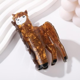 Autumn Alpaca Shape Hair Claw Clip Colorful Animal Non-Slip Hair Accessories for Medium Hair Women Girls