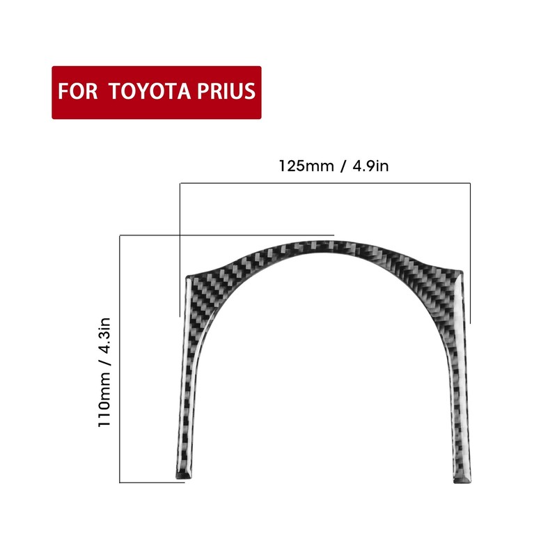 Central Armrest Cup Holder Trim Strip Carbon Fiber Interior Decoration