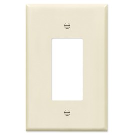 OVERSIZED 1 Gang Rocker - Decora Metal Switch Plate - Ivory Wall Plate for Decora Style Light Switches, GFCI, Electrical Plug Outlets, Stamped Steel Painted Beige, Made in USA, UL Listed, 5.5 x 3.5