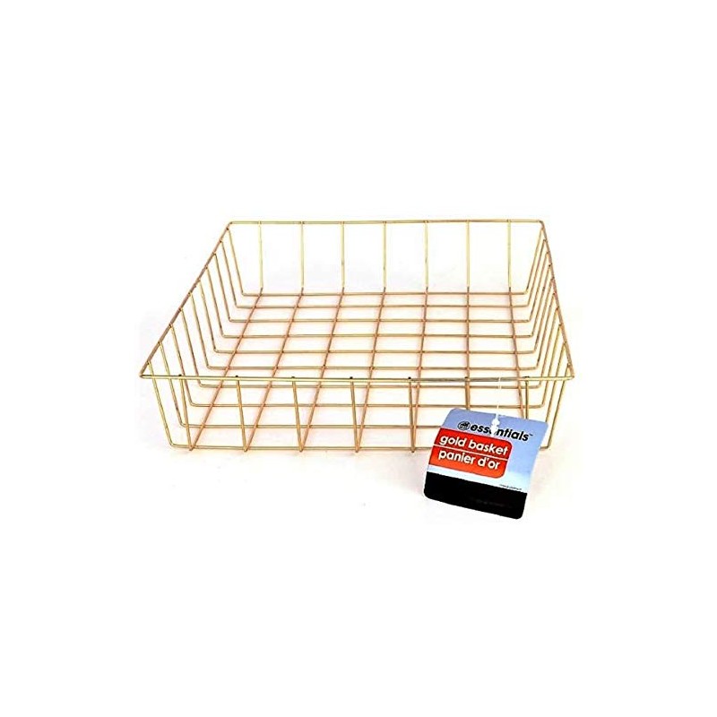 Gold Iron Wire Baskets and Trays, Round and Rectangular, 4-ct