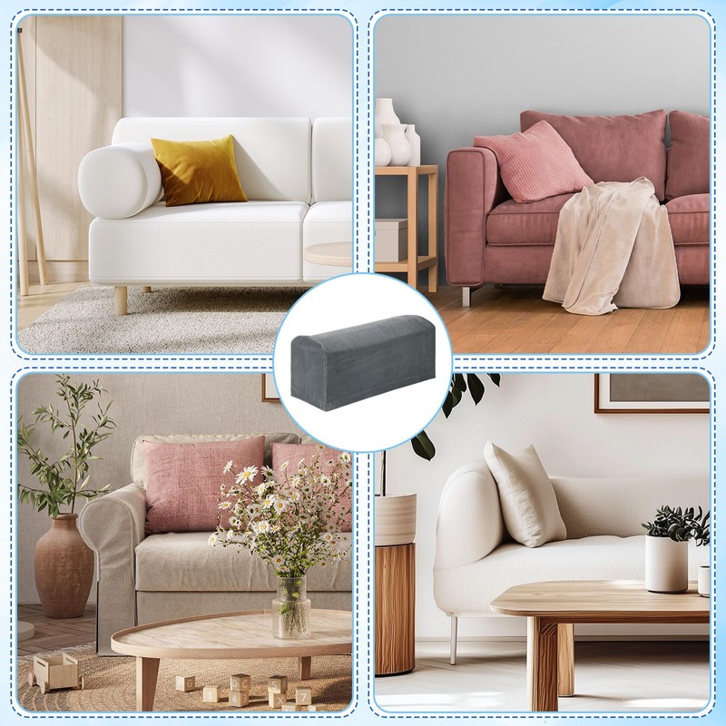 sourcing map 2Pcs Stretch Armrest Covers, Polyester Soft Armchair Slipcovers