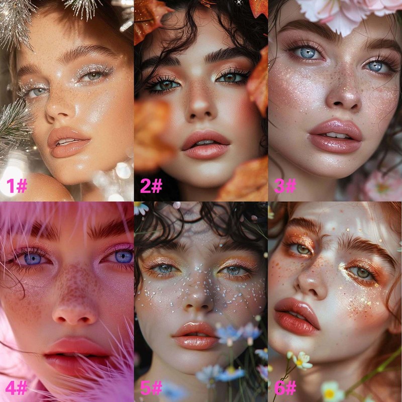 6 PCS Crystal Jelly Glaze Stick Crystal Jelly Highlighter Eyeshadow