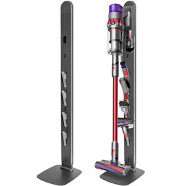 boailydi Sturdy Metal Vacuum Stand Compatible with Dyson Gen5 V15 V12 V11 V10 V8 V7 V6, Freestanding Bracket Standing Holder with Hidden Cable Design, Space-Saving Storage Rack for Cordless Vacuums