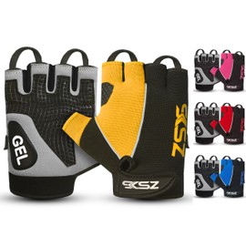 SKSZ LEATHER Gym Gloves (M, ORANGE)