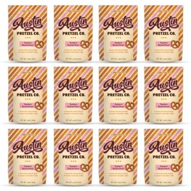 Southern Roasted Pecan Pretzels – 4 Oz Gourmet Snack, Crunchy Bite-Sized with Rich Butter Toffee Coating – A Taste of Texas in Every Bite (Pack of 12)