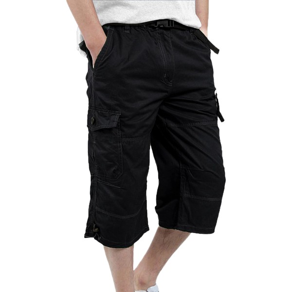 DUOLUVA Mens Cargo Shorts 3/4 Cotton Lightweight Summer Short Work
