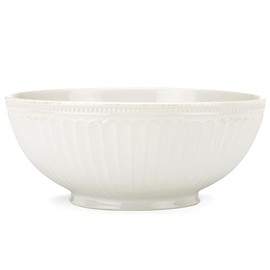 Lenox White French Perle Groove Medium Serve Bowl, 3.20 LB