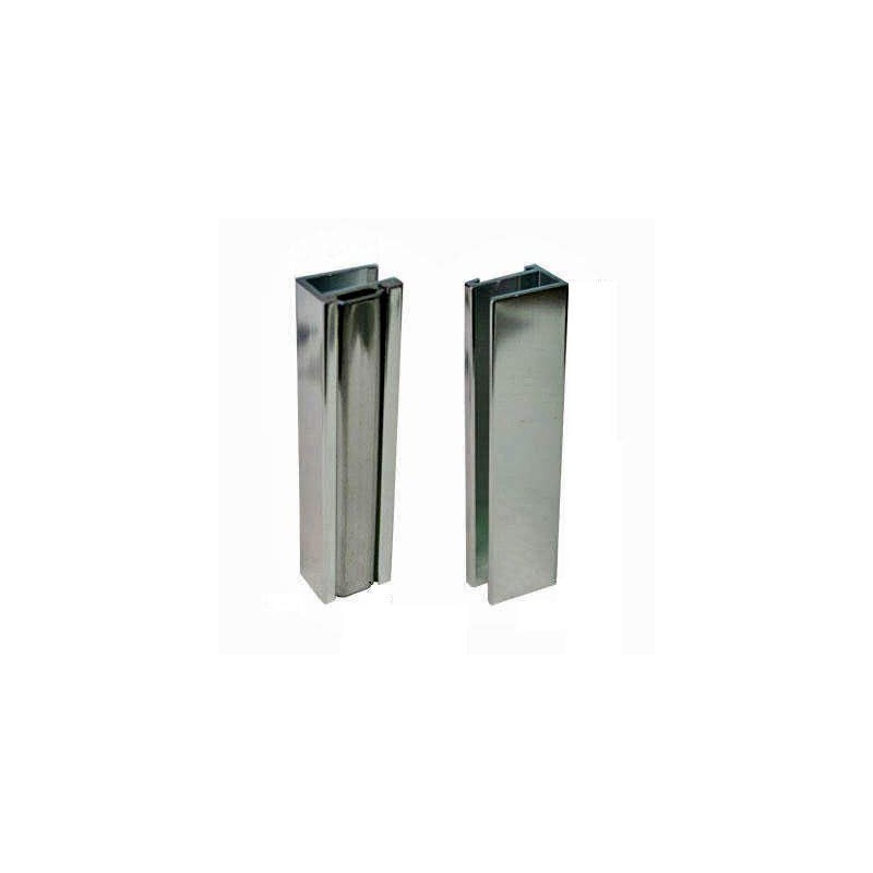 Brushed Nickel Shower Door U-Channel with Metal Strike Plate