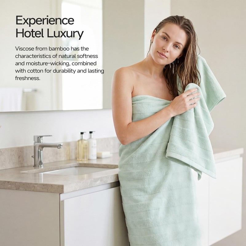 REDKISS Luxury Viscose from Bamboo Bath Towels, Ultra Soft, 28x55