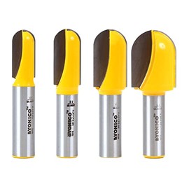 YONICO Round Nose Core Box Router Bit Set 4 Bit 1/2-Inch Shank 14461