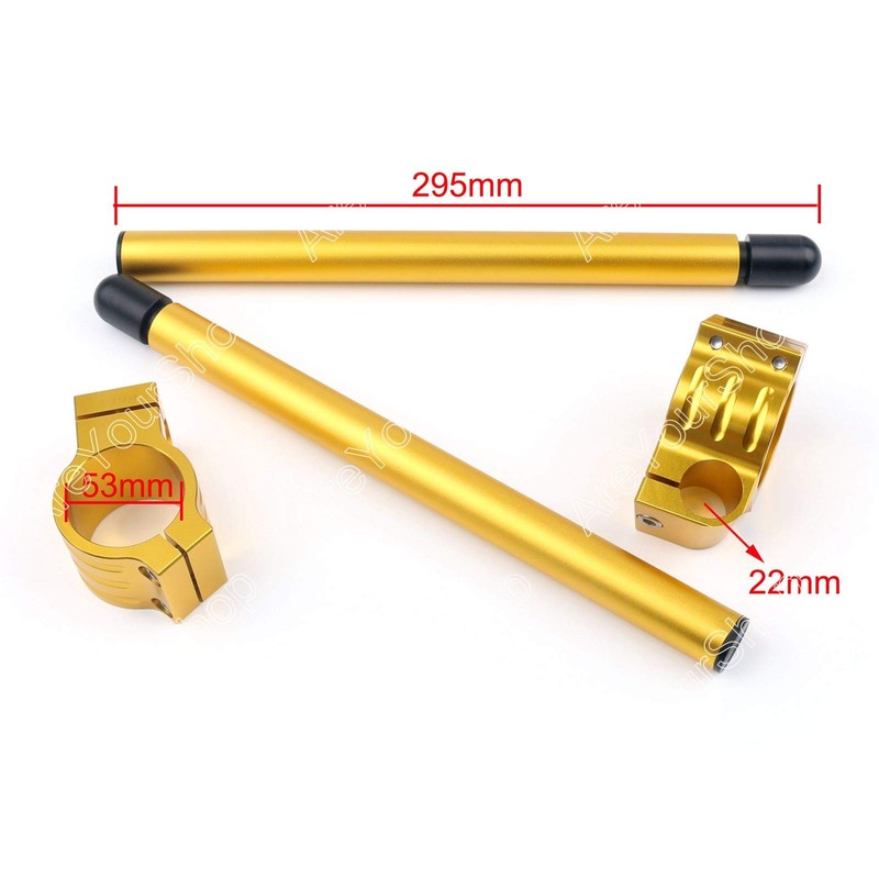 Bruce & Shark Universal 53 mm Gold Motorcycle Clip-On Handlebar